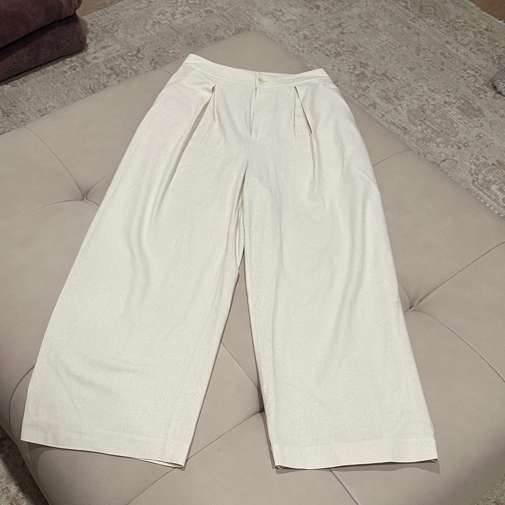 Jenni Kayne Elegant Cream Wide-Leg Pants